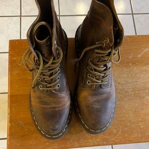Dr Martens Brown Heeled Lace Up Boots